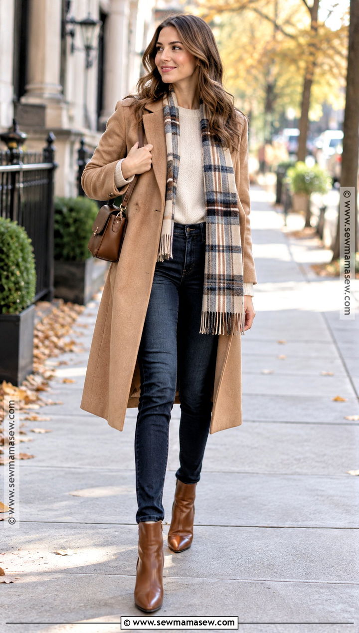 Wool Coat With Skinny Jeans And Heeled Boots - 20 Fall Fits With Boots