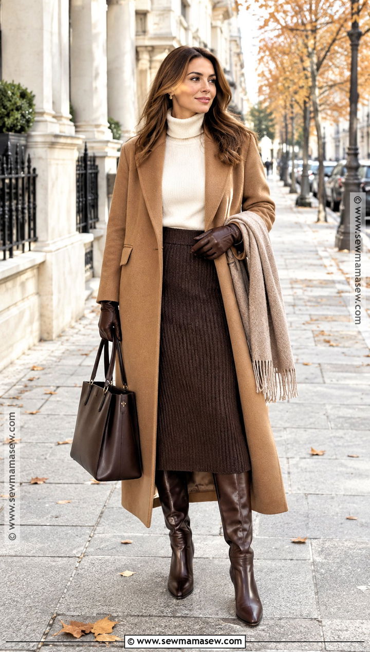 Wool Coat With Tall Boots - 20 Tall Boots Fall Outfits