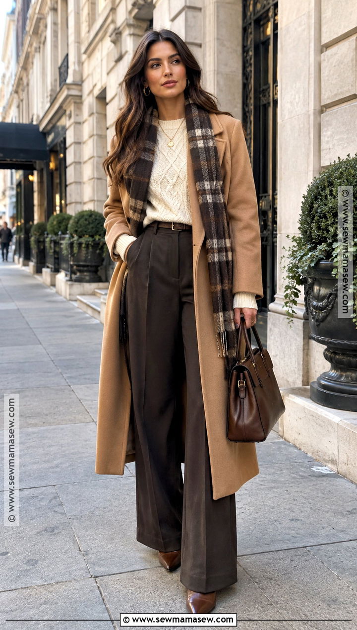 Wool Coat and Cream Sweater Outfit - 20 new york in october outfits