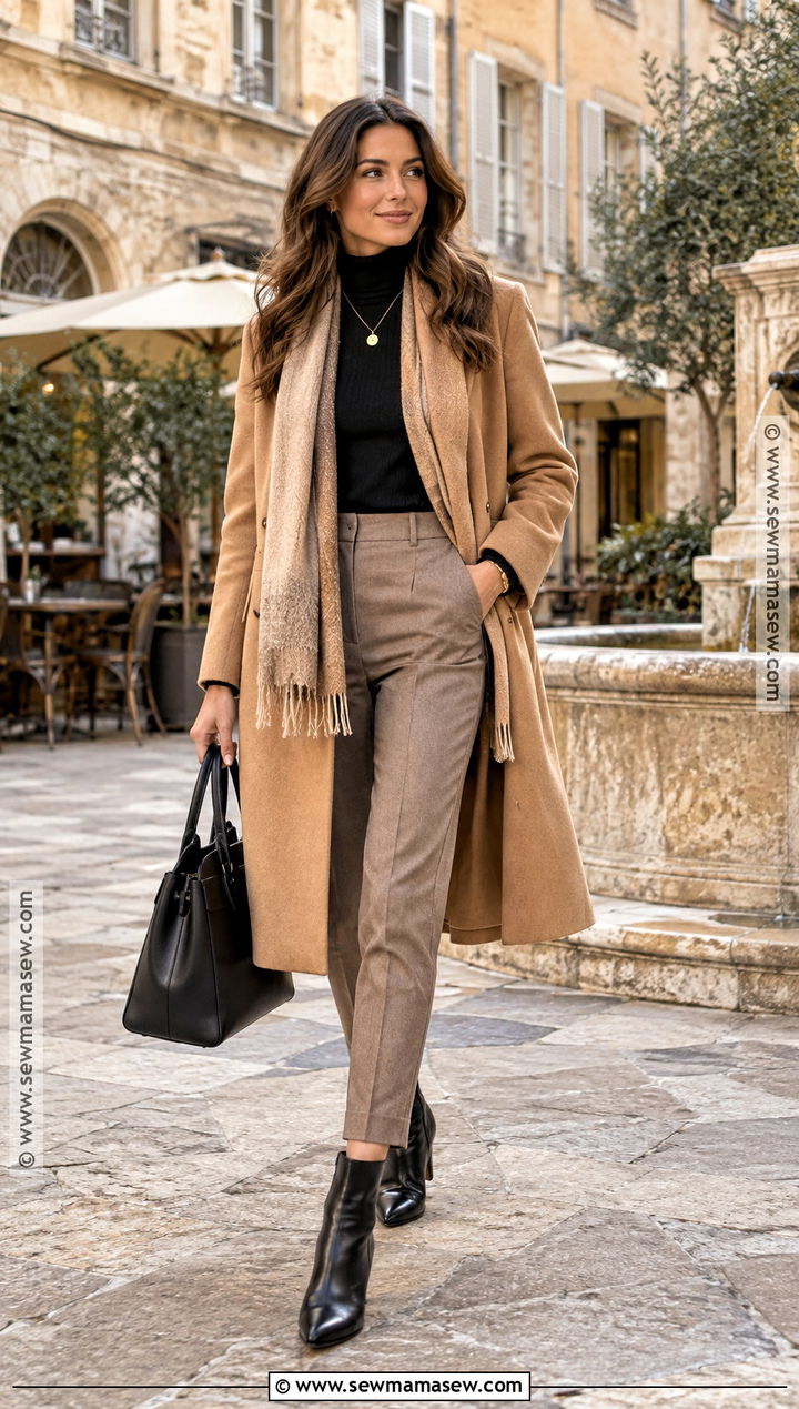 Wool Coat and Tailored Pants Fall Outfit - 15 south of france fall outfits