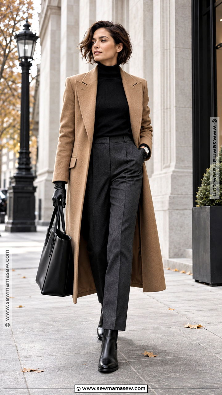 Wool Coat and Turtleneck Trousers Fall Outfit - 20 Fall Outfits Masc for Women