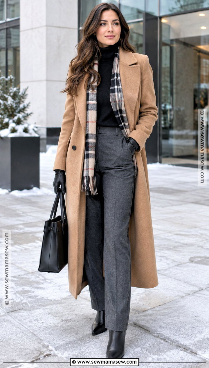 Wool Coat and Turtleneck Winter Outfit - 15 fall and winter clothes for women