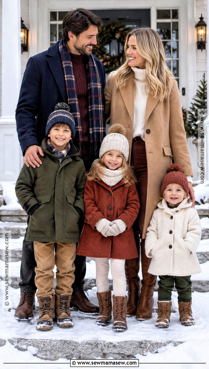 Wool Coats and Knit Layers Thanksgiving Family Outfit - 20 thanksgiving outfit ideas for family