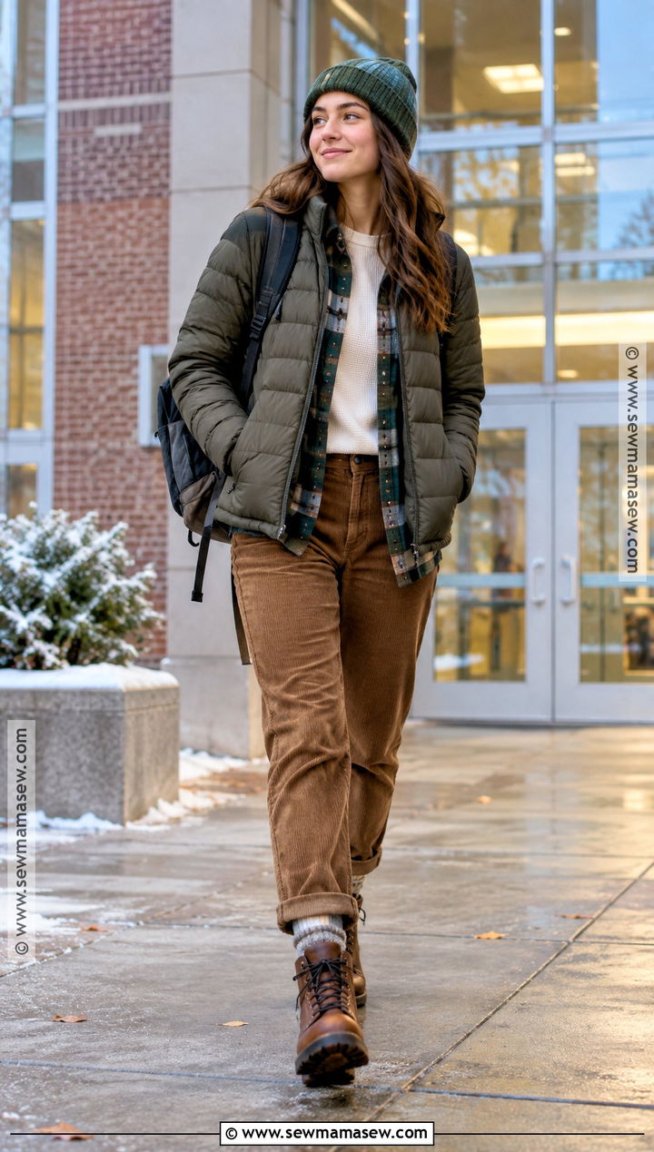 Wool Crew Socks With Straight Pants And Lace Up Boots - 15 Back To School Sock Ideas