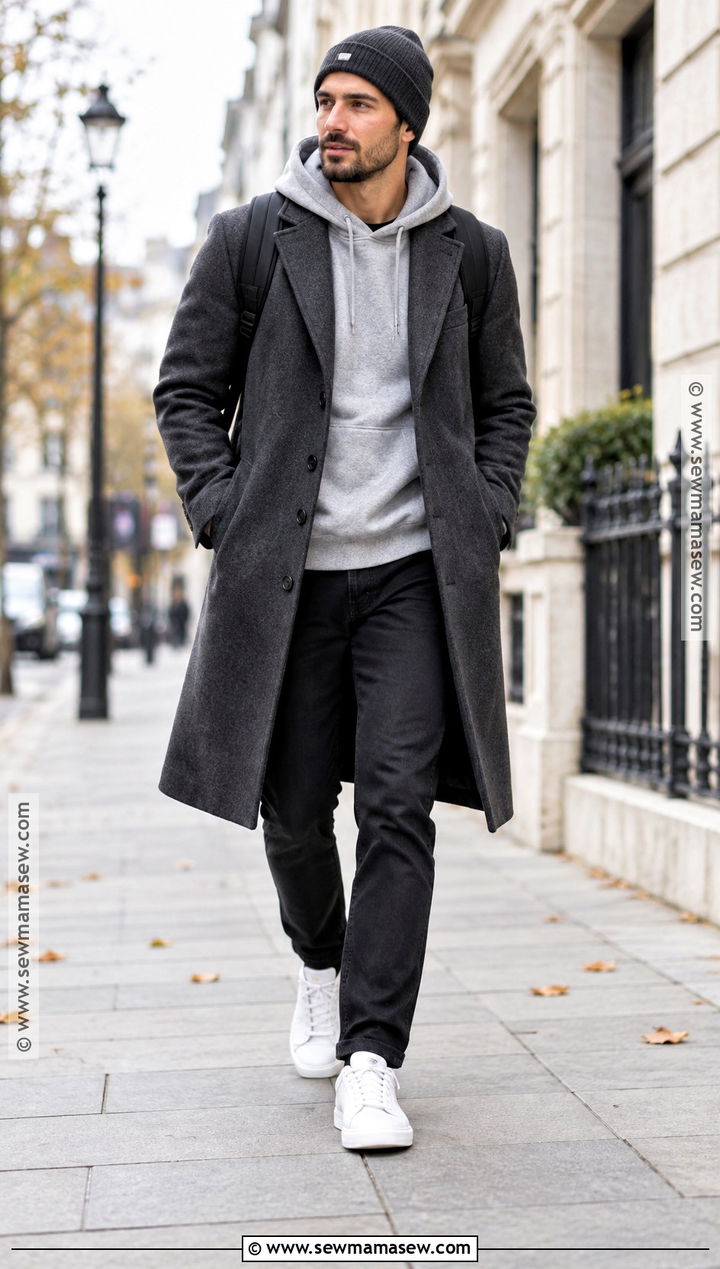 Wool Overcoat And Hoodie Autumn Outfit - 15 mens autumn outfits 2026