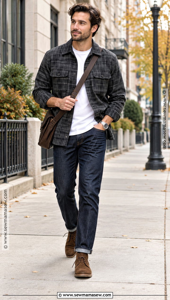 Wool Overshirt And Dark Jeans Outfit - 25 autumn style ideas for men