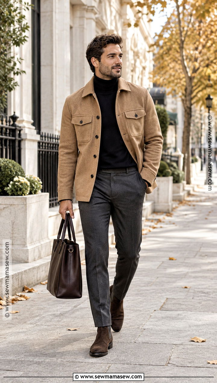 Wool Shirt Jacket With Trousers - 20 mens fall jackets