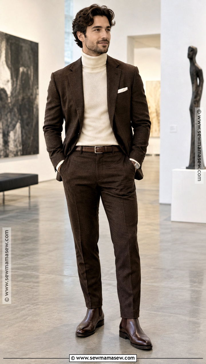 Wool Suit With Turtleneck For A November Wedding - 15 november wedding groom attire ideas