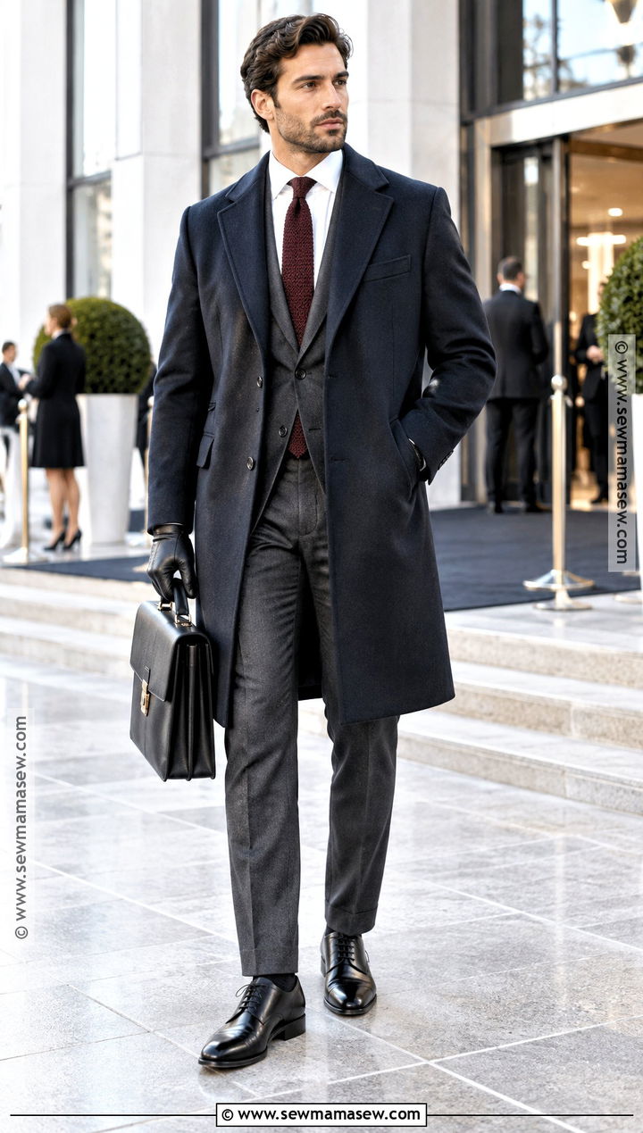 Wool Suit and Overcoat Fall Outfit - 15 fall outfits for men