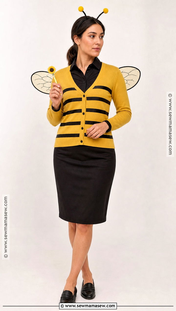 Work Friendly Bumble Bee Costume With Cardigan - 30 Bumble Bee Costume Ideas for Women