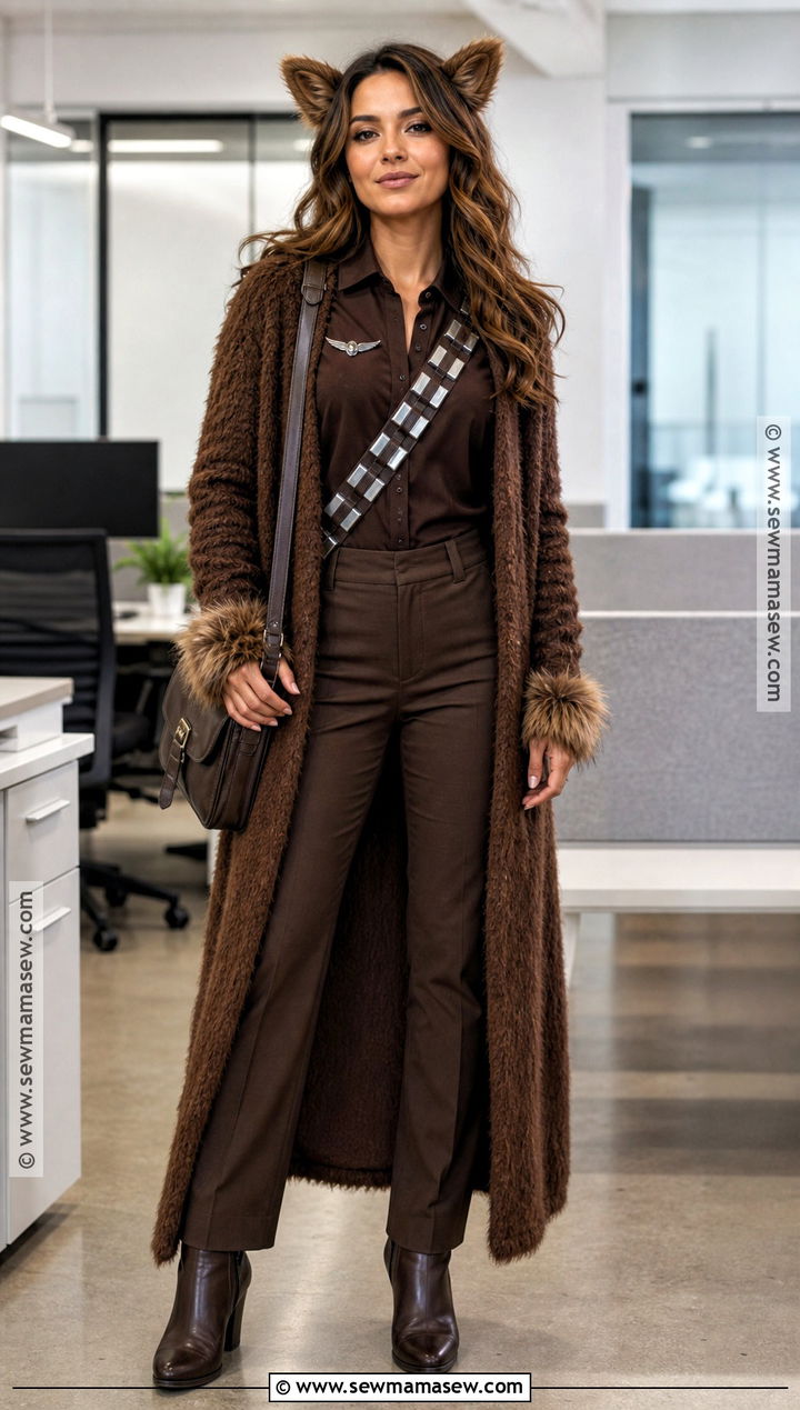 Work Friendly Chewbacca Costume With Cardigan - 30 chewbacca costume ideas for women