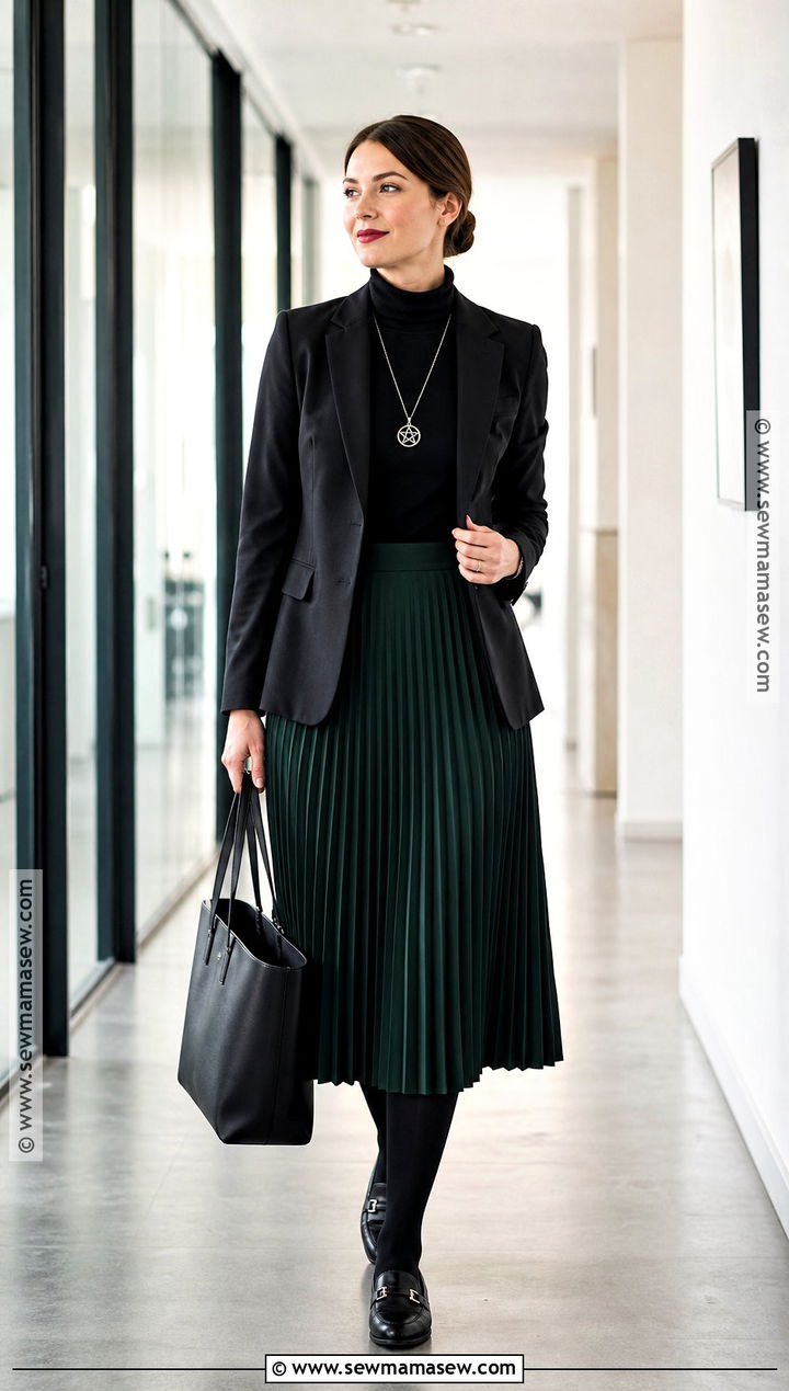 Work Friendly Witch Outfit With Midi Skirt - 35 witches outfit ideas