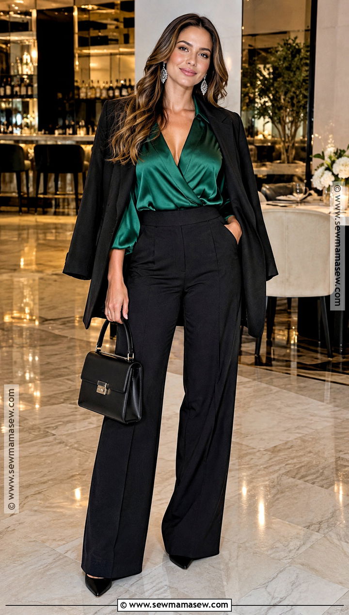 Wrap Blouse And Tailored Trousers Birthday Outfit - 25 fall birthday outfits