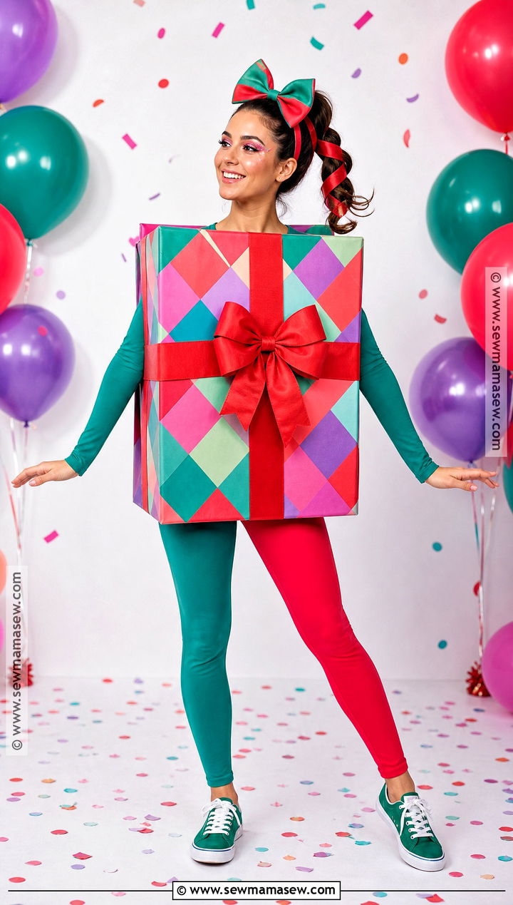 Wrapped Christmas Present Costume - 30 Christmas Halloween Costumes