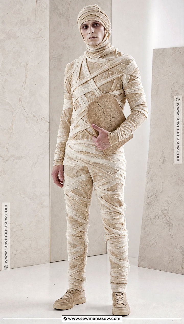 Wrapped Mummy Costume With Beige Layers - 45 costumes ideas