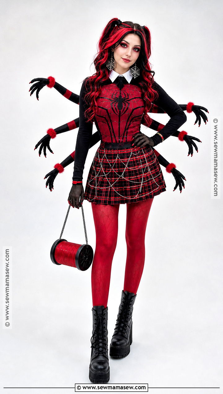Wydowna Spider Costume With Red And Black Dress - 50 monster high costume ideas