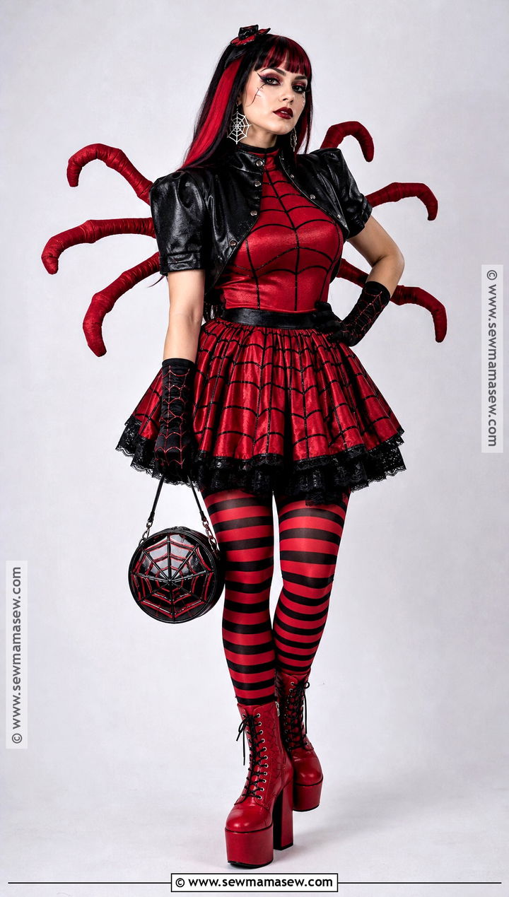 Wydowna Spider Costume With Red Dress - 35 Monster High Dolls Costume Ideas