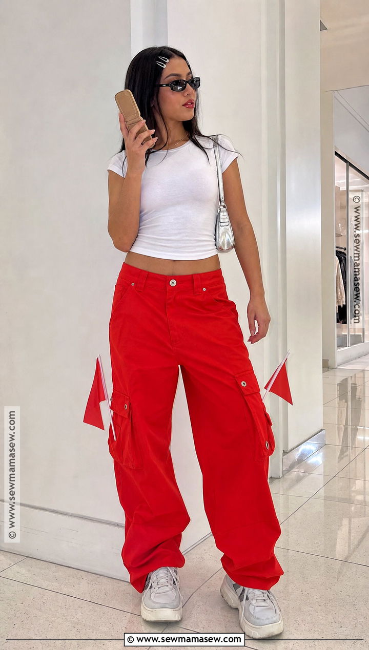 Y2K Red Flag Costume With Cargo Pants - 30 red flag costume ideas