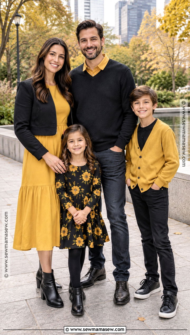 Yellow And Black Family Photo Outfits - 15 yellow fall family photo outfits