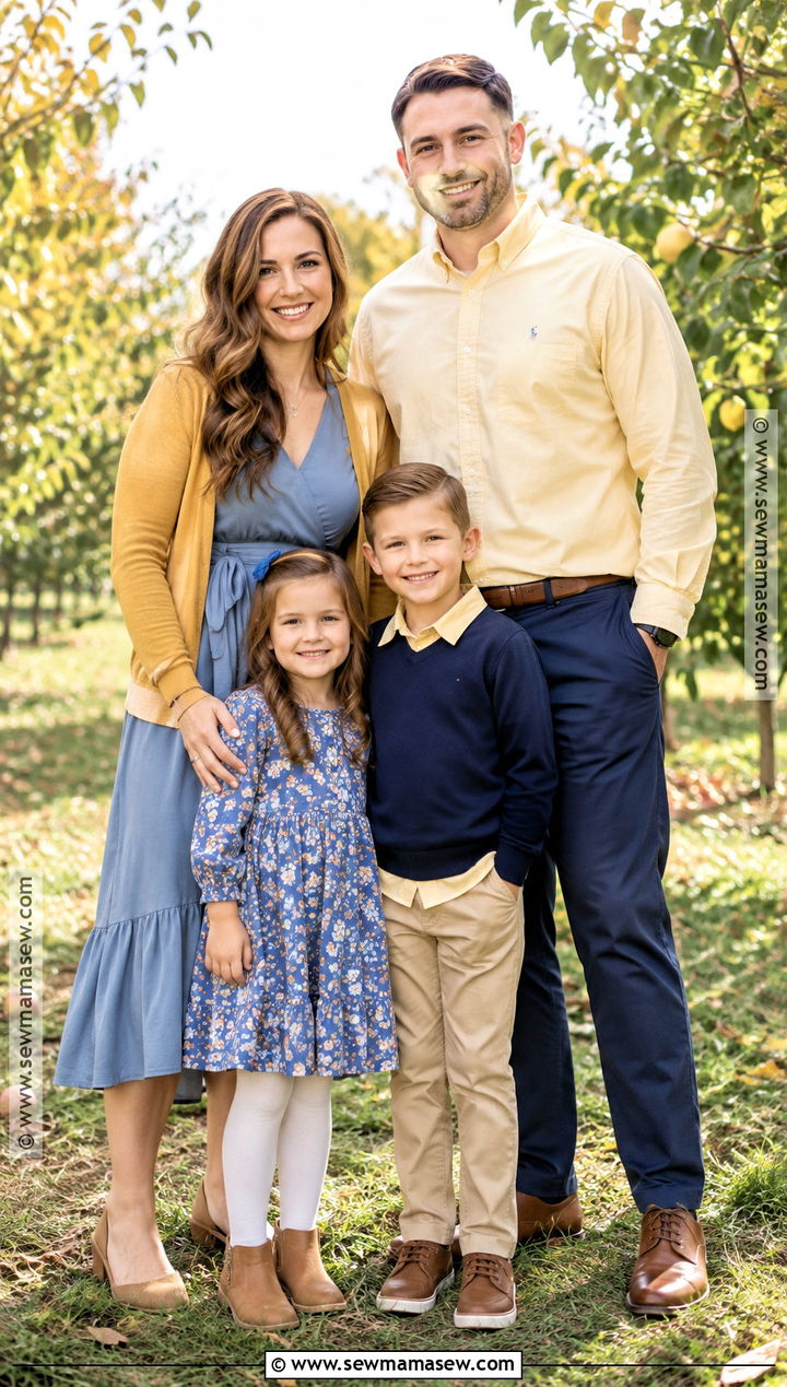 Yellow And Blue Family Photo Outfits - 15 yellow fall family photo outfits