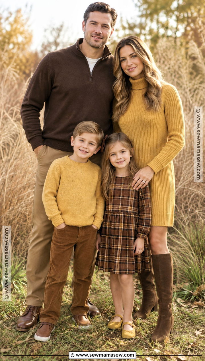 Yellow And Brown Family Photo Outfits - 15 yellow fall family photo outfits