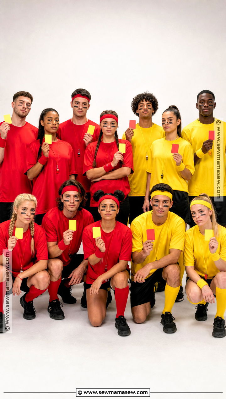 Yellow Card And Red Card Soccer Team Costume - 30 Soccer Team Halloween Costumes