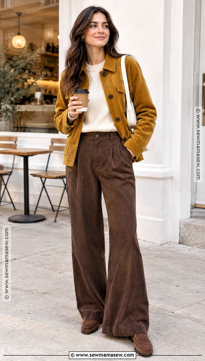 Yellow Corduroy Jacket With Brown Trousers - 15 autumn yellow jacket ideas