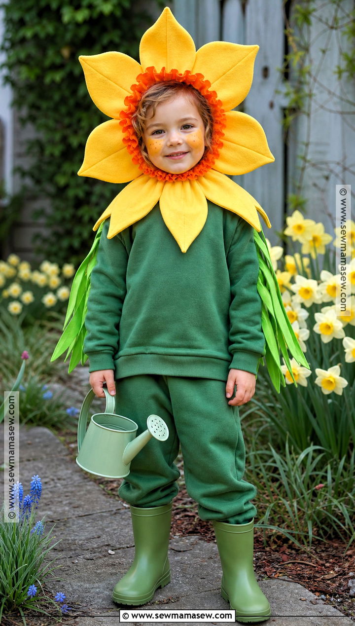 Yellow Daffodil Flower Costume For Kids - 30 flower costume ideas for kids