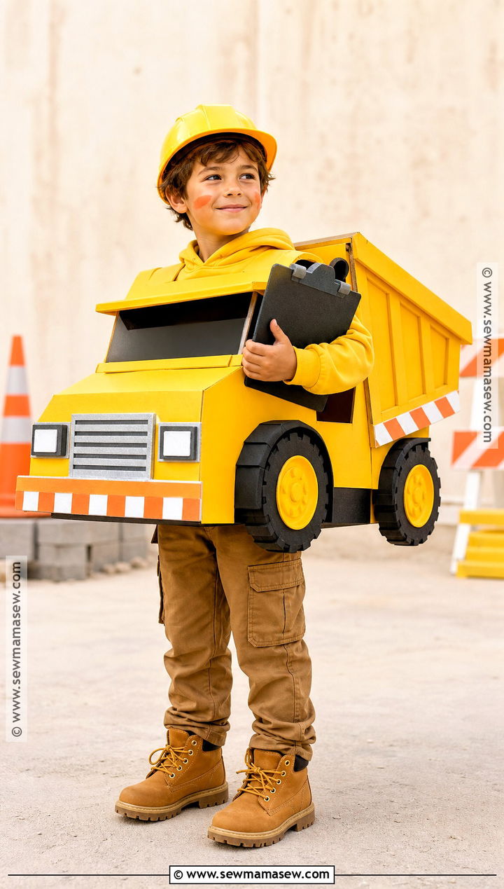 Yellow Dump Truck Car Costume - 30 car costume ideas