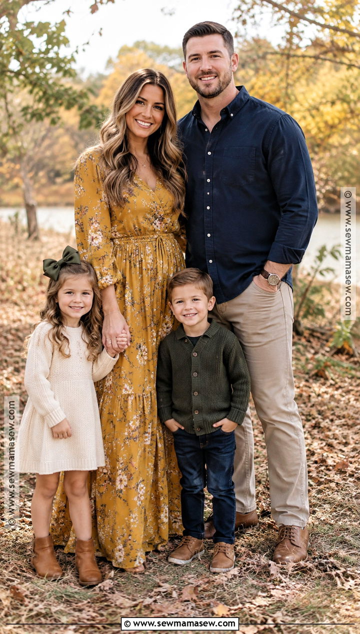 Yellow Floral Dress Family Photo Outfits - 15 yellow fall family photo outfits