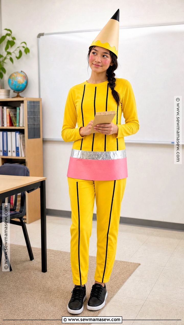 Yellow Pencil Costume - 30 Easy Halloween Costumes For School