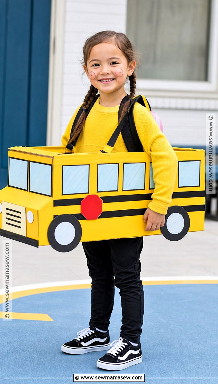 Yellow School Bus Car Costume - 30 car costume ideas