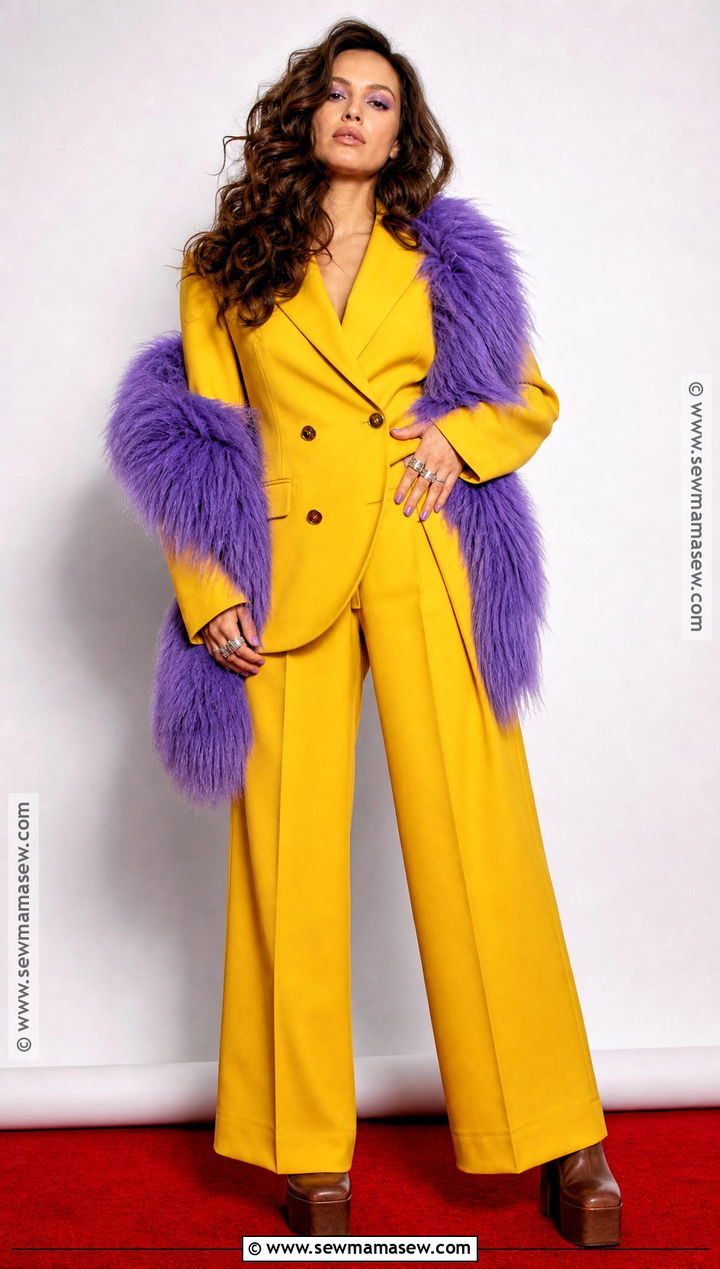 Yellow Suit And Purple Boa Harry Styles Costume - 30 Harry Styles Costume