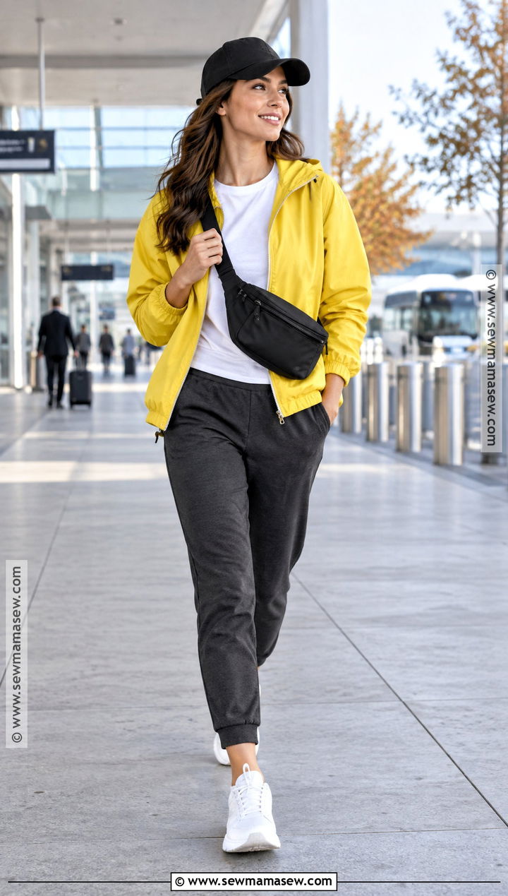 Yellow Windbreaker With Matching Joggers - 15 autumn yellow jacket ideas