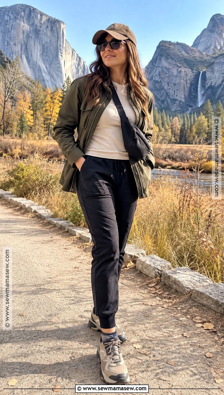 Yosemite Fall Outfit With Utility Jacket And Joggers - 15 Yosemite Outfits Fall