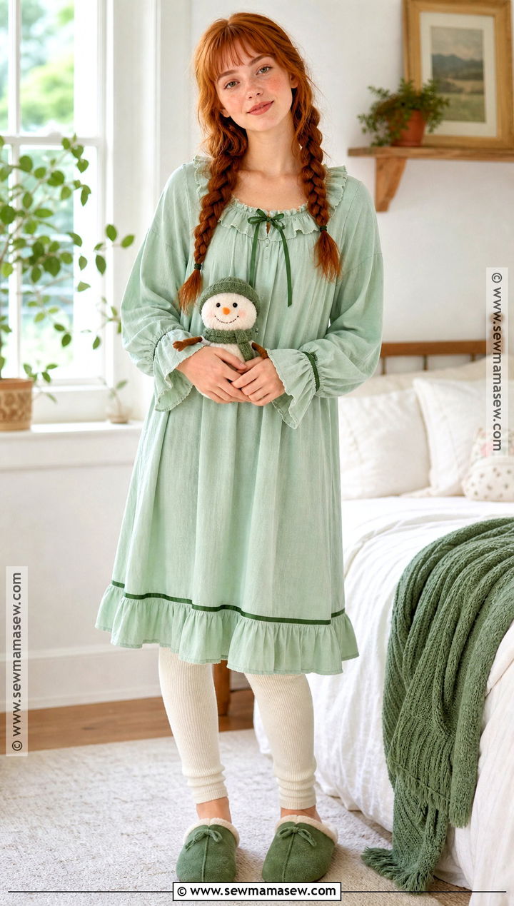 Young Anna Costume With Green Nightgown - 30 anna halloween costume ideas