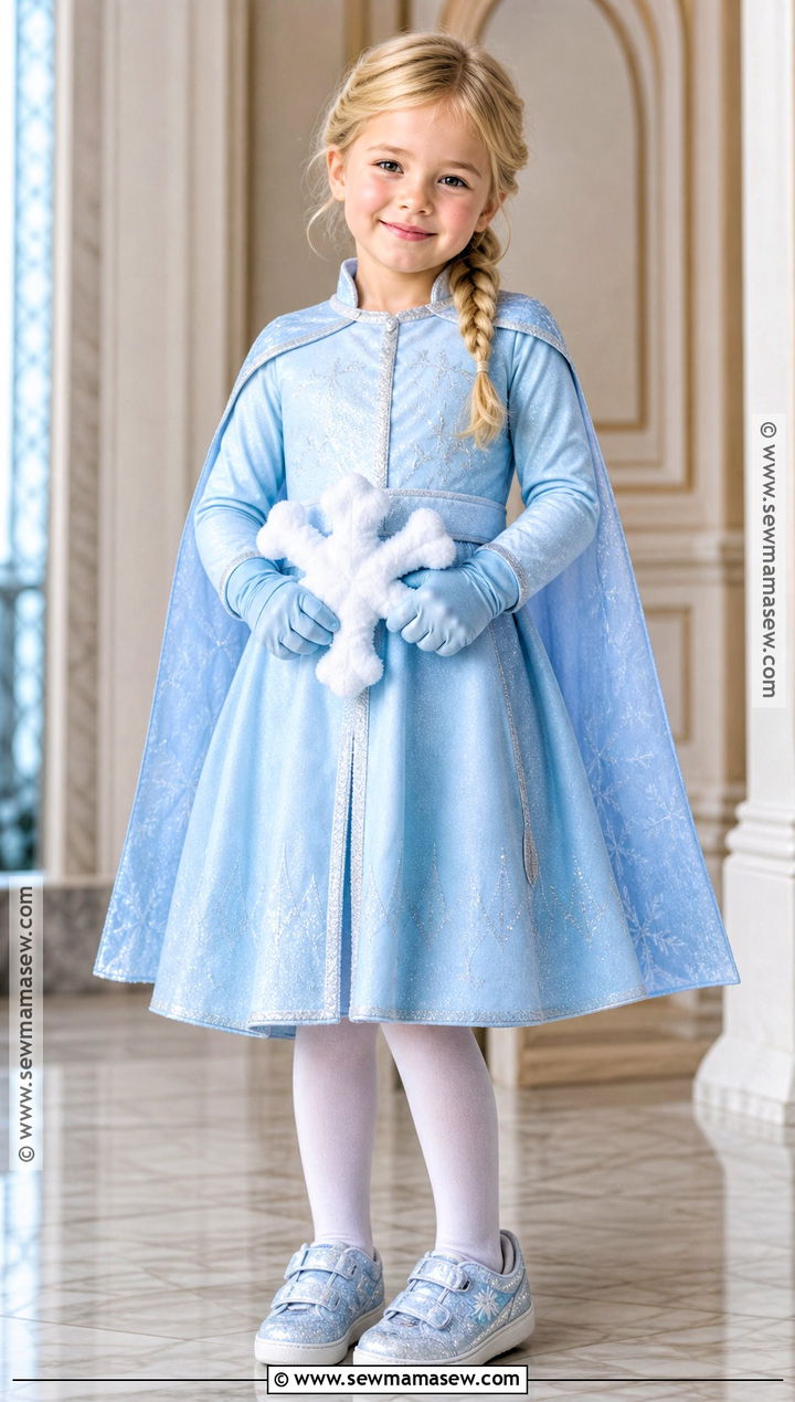 Young Elsa Costume With Pale Blue Dress - 30 frozen costume ideas