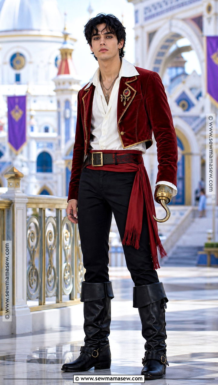 Young Hook Descendants Costume With Red Pirate Jacket - 35 descendants costumes