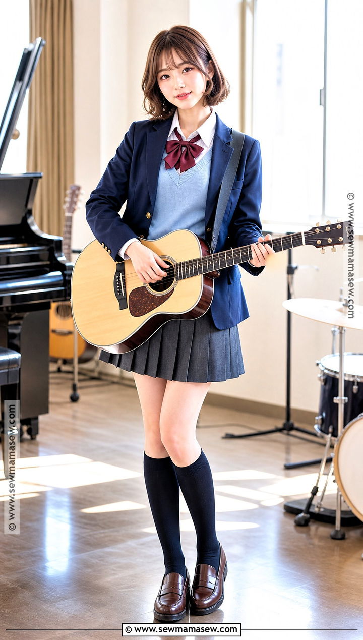 Yui Hirasawa Costume With Guitar Prop - 30 short brown hair costume ideas