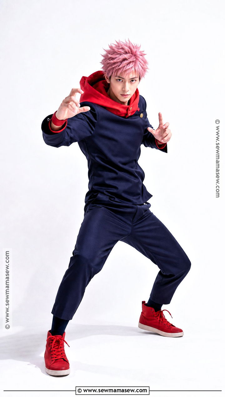 Yuji Itadori Anime Costume With Red Hood - 35 anime costume ideas