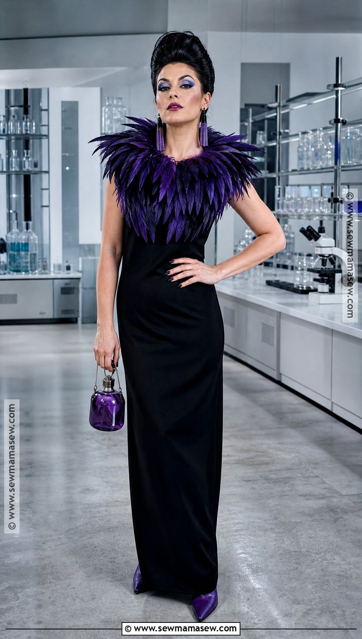 Yzma Halloween Outfit With Purple Feather Collar - 30 disney halloween outfits for women