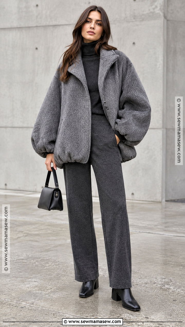 Zara Autumn Balloon Coat And Knit Trousers Outfit - 20 zara autumn outfit ideas