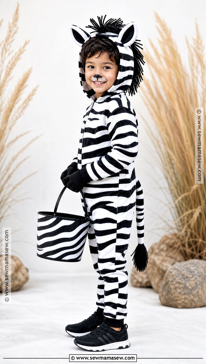 Zebra Costume With Black And White Stripes - 35 animal costumes for kids