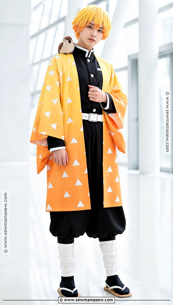 Zenitsu Agatsuma Cosplay With Yellow Haori - 30 Easy Anime Cosplay Ideas for Men