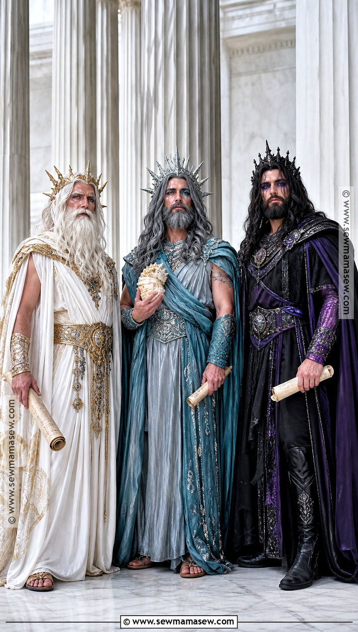 Zeus Poseidon And Hades Greek God Trio Costume - 30 Trio Halloween Costumes for Men