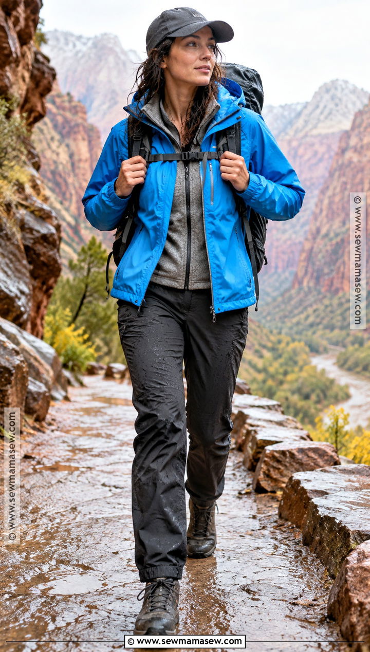 Zion Fall Rain Outfit With Waterproof Layers - 15 zion national park outfit fall ideas