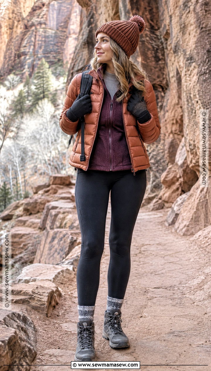 Zion Late Fall Outfit With Puffer Jacket - 15 zion national park outfit fall ideas
