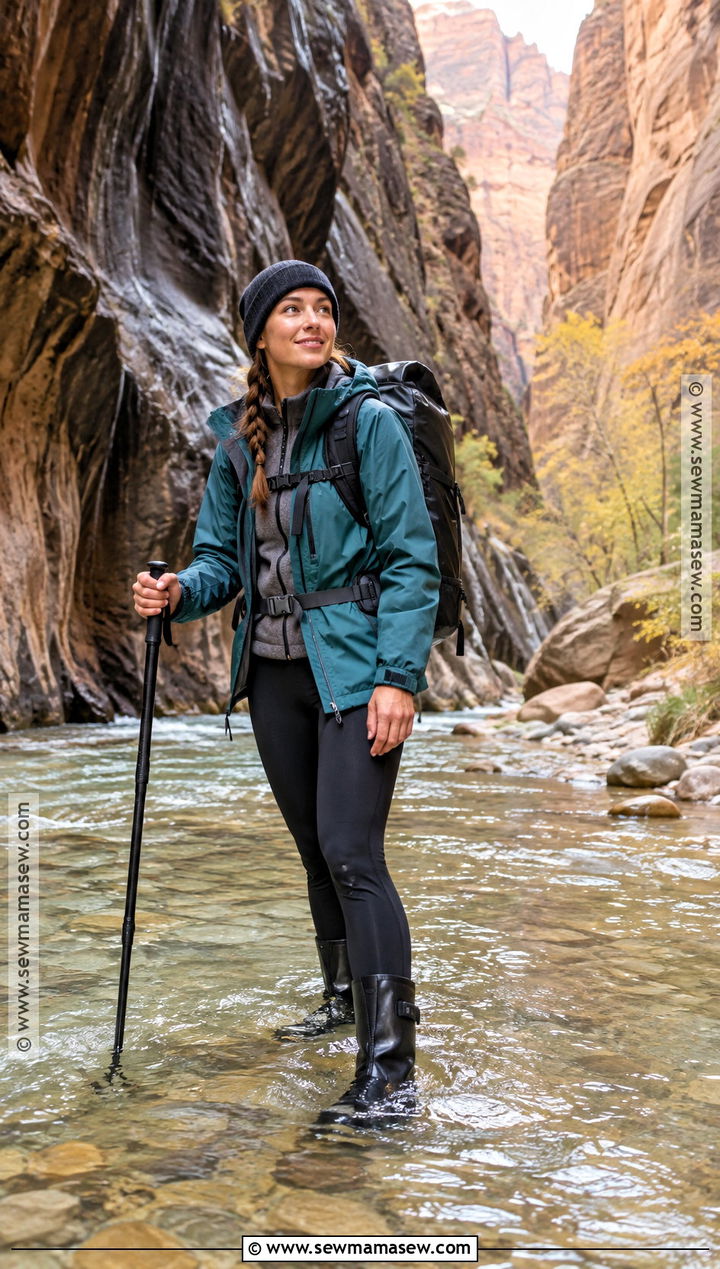 Zion Narrows Fall Outfit With Water Hiking Gear - 15 zion national park outfit fall ideas