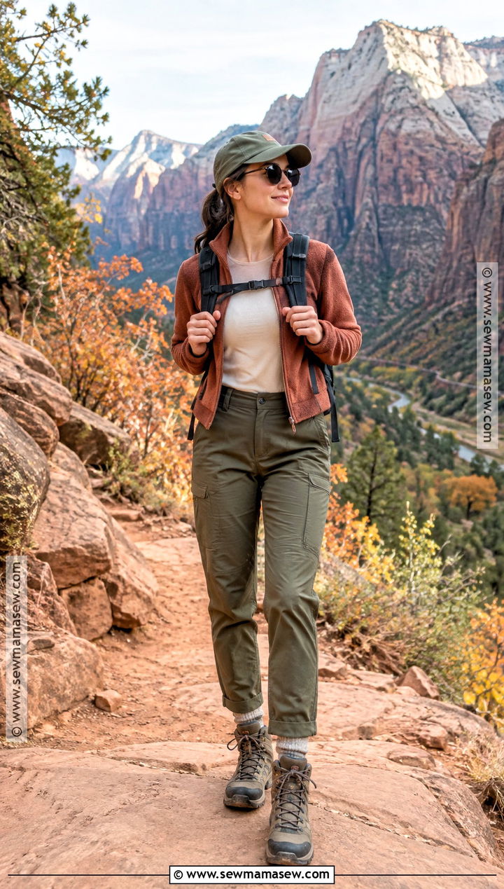 Zion Petite Fall Hiking Outfit - 15 zion national park outfit fall ideas