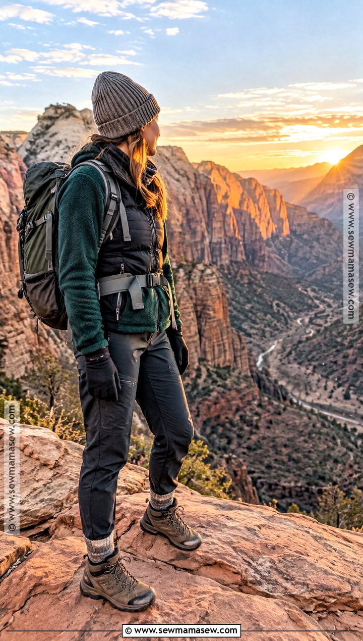 Zion Sunrise Outfit With Beanie And Fleece - 15 zion national park outfit fall ideas